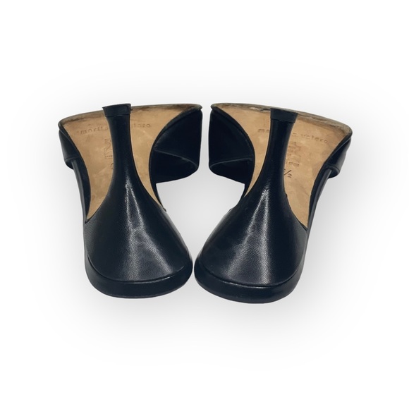 Martinez Valero ☻︎ Sexy Cut Out Kitten Heeled Mules ☻︎ Luxe Black Leather ☻ 6.5M - Picture 14 of 16